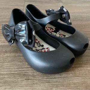 Mini melissa minnie mouse bow shoes black and white Sz7
